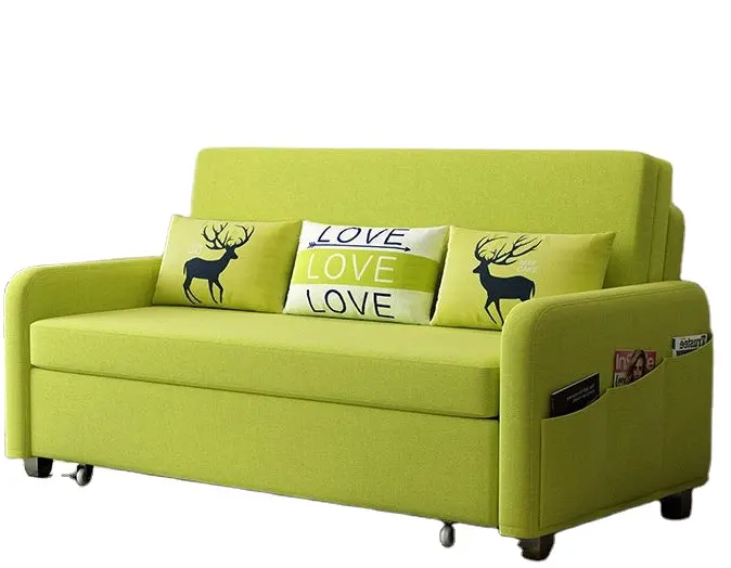 Tempat Tidur Sofa Modern, furnitur kain Sofabed dengan Kenyamanan dan penyimpanan Sofabed lipat DISEN kayu