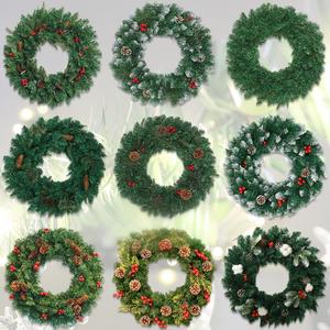 Ghirlande e Corone Natalizie Artificiali di Lusso 40cm 50cm 60cm con Pigne, Fiocchi e Luci LED - Decorazione Ecologica Fatta a Mano per la Casa - Product Image 6