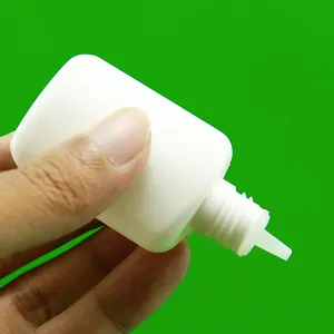 Flacon compte-gouttes en plastique HDPE avec bouchon argenté pour cils, gouttes oculaires, colle ou vernis à ongles