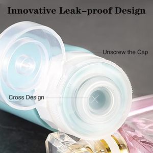 Kit de botella de accesorios de viaje de silicona para apretar portátil, juego de regalo de botellas de champú de viaje vacías ecológicas - Product Image 3