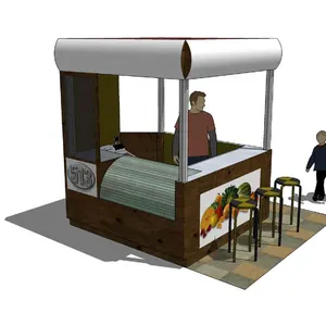 12ft by 10ft Mall roll ice cream kiosk and dark style fried ice cream kiosk design for sale