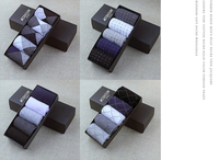 HF 5 Paires de Chaussettes Habillées Jacquard en Coton Uni pour Hommes, Coffret Cadeau