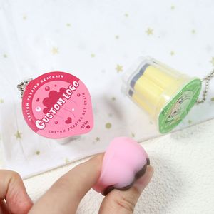 Porte-clés souple parfumé à la vanille, style pudding japonais en pot + porte-clés solaire rétro Heisei, avec breloque souple amovible parfumée au pudding - Product Image 4