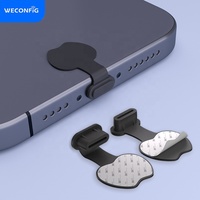 Cache-poussière auto-adhésif en silicone pour port USB Type C anti-perte pour téléphone