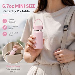 Botella de Agua Portátil de Acero Inoxidable de Doble Pared con Aislamiento al Vacío, a Prueba de Fugas, Libre de BPA, con Logotipo Personalizado, 6.7 oz - Product Image 2