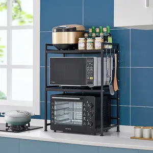 Étagère de rangement en métal pour micro-ondes, support de cuisine de haute qualité, réglage Horizontal, fournitures de rangement