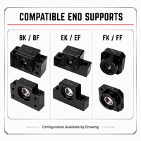 Kit complet de vis à billes SFU de haute précision pour mouvement linéaire CNC, avec écrou, boîtier, unité de support BK BF et coupleur, à filetage roulé
