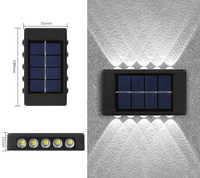 Lampe murale solaire LED double face pour usage extérieur en jardin, réglable vers le haut/bas, noire