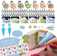 Kit de 493 Pièces d'Ustensiles de Décoration de Gâteaux et Pâtisserie avec Support Tournant, Douille, Spatule, Moule à Gâteau et Cuillères Mesureuses