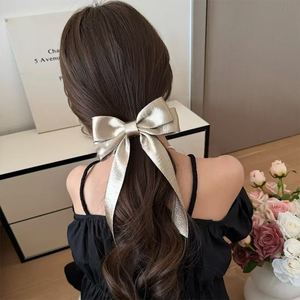 New Popular Light Luxury Design <b>Sweet</b> Ribbon Bowknot Hair Claw Clip Fashion Exquisite Women's Hair Claw Clips Wholesale Headwear - Product Image 3