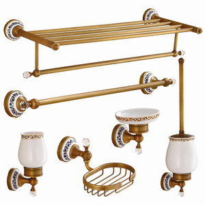 Porte-serviettes de salle de bain en cuivre noir, support pour serviettes de toilette, barre porte-serviettes, ensemble de quincaillerie de salle de bain - Product Image 3
