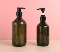 Bouteilles de savon liquide après-shampooing vert foncé ambré écologique 300/500ml PET/PP pompe couleur personnalisée bouchon pompe pulvérisateur