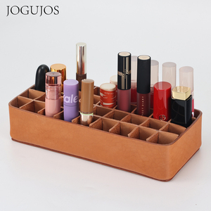 36 Grid Makeup Organizer Leather Cosmetic Accessories Lipstick Display Stand Holder Cosmetic Organizer Makeup Case