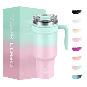 הגעה חדשה קיר כפול מבודד מותאם אישית דליפה הוכחה דליפה נירוסטה ואקום כוסות קפה עם 2-in-1 מכסה - Product Image 1