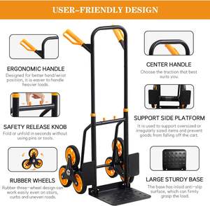 Dukungan Alat troli Platform troli lipat truk tangan pendaki tangga baja kuat & logam dapat disesuaikan OEM - Product Image 4