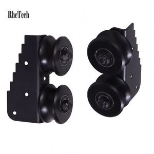 WEKIS Kit de Rieles de Acero y Aluminio Modernos, Juego Completo de Herrajes Deslizantes para Puertas Correderas de Granero, para Edificios de Oficinas, Incluye Soportes, 300 Lbs - Product Image 4