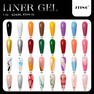 JTING Gel Polish Liner Professionnel de Haute Qualité 16 Couleurs pour Nail Art, OEM/ODM, Étiquette Personnalisée Unique - Product Image 4