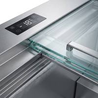 Congélateur d'îlot commercial pour supermarché avec porte coulissante en verre pour crèmes glacées et aliments surgelés