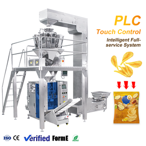 Machine d'emballage verticale entièrement automatique à commande PLC haute vitesse pour le remplissage de plastique, idéale pour les chips et les aliments soufflés - Product Image 1