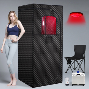 Cabine de sauna à vapeur pour une personne pliable de qualité supérieure, design moderne et portable pour la relaxation à domicile et la thérapie à la vapeur humide - Product Image 2