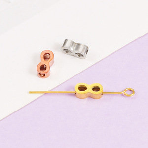 3.6*8mm Design <span class=keywords><strong>infinito</strong></span> ciondoli con perline in acciaio inossidabile argento/oro/oro rosa perline con ciondoli per la creazione di braccialetti di gioielli - Product Image 1