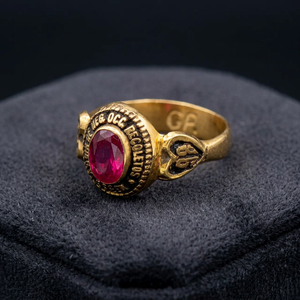 Bague de classe en acier inoxydable moderne, fabriquée sur mesure en usine |   Bague de diplôme personnalisée en zircon |   Options de finition or/argent | - Product Image 3