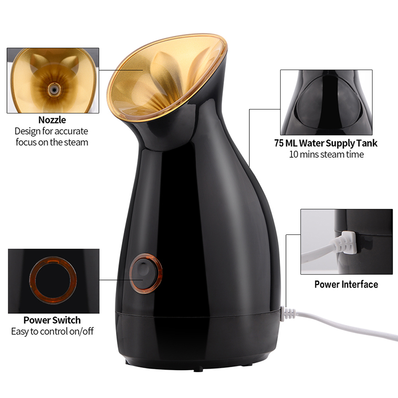 OEM Amazon, распылитель для лица, паровой аппарат для лица с теплым распылением, нано-ионный 70 мл, увлажняющая Очищающая Спа Система увлажнения лица