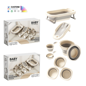 Set Regalo 2026 per Neonati: <span class=keywords><strong>Vasca</strong></span> Pieghevole 7 in 1 con Termometro, Portatile in Plastica per Spa Neonatale - Product Image 1