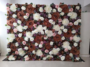 <span class=keywords><strong>L11</strong></span> Panneau de fond mural personnalisé de 20cm avec grande fleur de rose en soie 8ft x 8ft 3D Roll Up Mur de fleurs artificielles pour décoration florale de mariage - Product Image 5