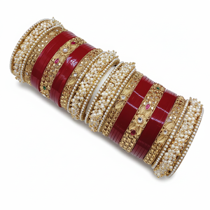 Luxury Kundan Stone & Pearl Acrylic Bangles Set Premium Designer Bridal Jewelry Traditional Fine Bangle Collection - Product Image 2