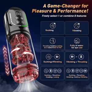 Display LCD maschio masturbatore pene massaggiatore spinta rotante vibrante succhiare maschio tasca Stroker giocattoli per adulti per gli uomini - Product Image 6