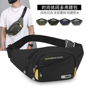 Riñonera deportiva para hombre, gran capacidad, correa ajustable, bolsa de cintura de tela Oxford azul oscuro, uso en exteriores, Fitness, viajes - Product Image 4