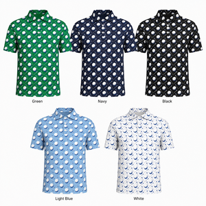 Camiseta Polo Personalizada con Estampado de Pelota de Golf y Tee para Hombre, de Secado Rápido, Elástica, OEM, ODM, Fabricante de Ropa de Golf de Marca Privada - Product Image 2