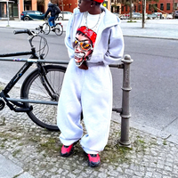 Ensemble de survêtement en coton délavé au soleil avec sweat à capuche zippé et pantalon de survêtement, orné de strass et de patchs brodés, fabriqué en Chine
