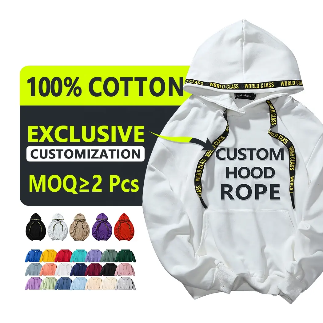 Plus Size Sweatsuit Plain Blank Mens Printed Logo 100% Cotton Unisex Custom Men's Hoodies
