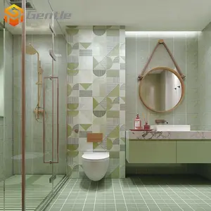 Villa decoração design 200*600mm europa estilo 200x600, relevo colorido azulejos de parede de cerâmica em estoque