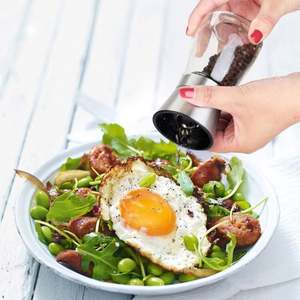 Molino de Sal y Pimienta de Acero Inoxidable MHK44, Utensilios de Cocina, Molinillo de Especias y Hierbas de Vidrio, Botella de Molienda Manual - Product Image 2