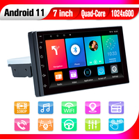 Stereo Mobil Multimedia Universal, Tautan Telepon Wifi Layar Sentuh 1 Din 7 Inci Radio Mobil Android