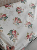 Grand rose pivoine impression coton sergé printemps et été nouveau tissu de couette en drap imprimé