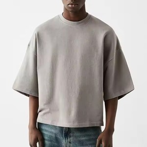 T-shirt da <span class=keywords><strong>uomo</strong></span> in cotone 100% di alta qualità, vestibilità ampia, pesante 300 g/m², taglio corto oversize, tinta unita, maniche a <span class=keywords><strong>mezza</strong></span> lunghezza, personalizzabile - Product Image 4
