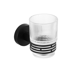Portavasos Doble de Pared, Diseño Minimalista en Negro Mate, Ahorra Espacio, Estante de Almacenamiento para Baño - Product Image 4