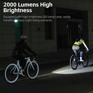 Luz Delantera para Bicicleta WEST BIKING, 5000mAh, Recargable Tipo-C, 2000LM, Haz de Luz Cortado, Control Remoto Inalámbrico, LED, para Bicicleta de Montaña y Carretera - Product Image 2
