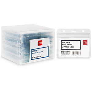 Porte-carte d'identité de haute qualité Deli PZ12, coque de protection transparente en <span class=keywords><strong>plastique</strong></span> pour <span class=keywords><strong>badge</strong></span> de travail - Product Image 6