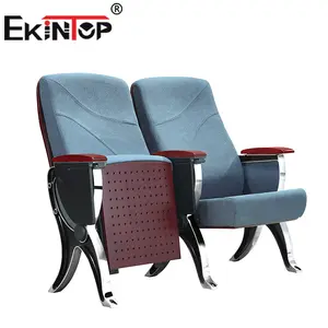 Ekintop Fabric Cheap Folding Home Cinema Chairs Theater Church Chairs Auditorium Folding Seating Cinema Chair