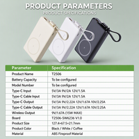 Kit Casing Power Bank 10000mAh Pengisian Daya Nirkabel dengan Kabel Lanyard PCBA Pengisian Cepat 22.5W Cangkang Tipis
