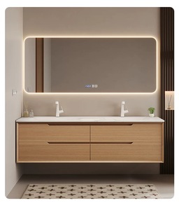 Juego de tocador impermeable para hotel moderno, muebles de baño debajo del fregadero con escurridor de cobre, diferentes tamaños disponibles - Product Image 2
