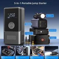 Démarreur d'urgence 12V 600A pour moto/voiture et compresseur d'air, booster de batterie, chargeur de téléphone, gonfleur de pneus, éclairage tout-en-un