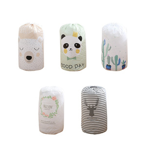 Cartoon Animal Quilt Storage Bag Round Drawstring Clothing Organizer Bag For Bedroom Use - Product Image 4