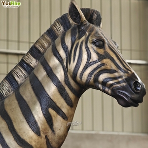 Ukuran hidup patung hewan satwa liar <span class=keywords><strong>Savannah</strong></span> patung Zebra perunggu - Product Image 5