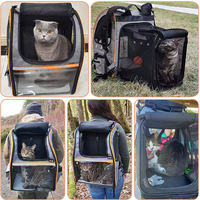Sac à dos de transport pour chat à parois souples gris édition limitée MJ Manufacturer Direct Oxford extensible respirant avec fermeture éclair